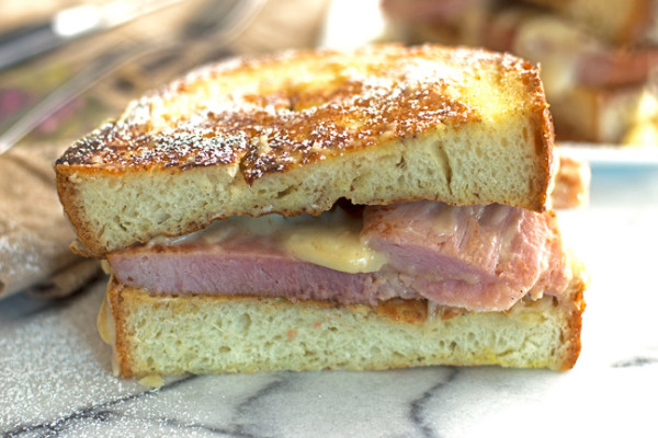 French Toast Croque Monsieur Sandwich - Cooking Divine