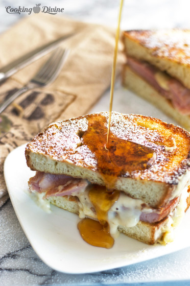 French Toast Croque Monsieur Sandwich - Cooking Divine